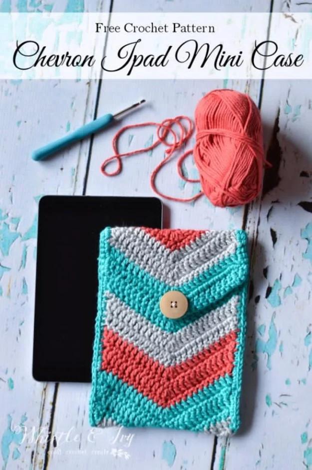Crochet Chevron iPad Mini Case, an easy project to make as a gift and better than a store bought version