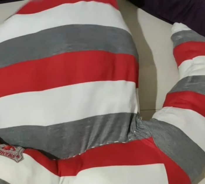How to make dog bed using old shirt