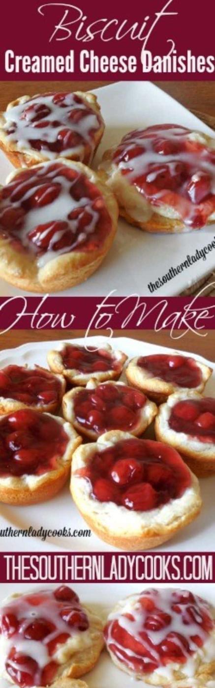 Cream cheese danishes made from canned biscuits with a vanilla glaze, a classic Southern style bake recipe worth making twice