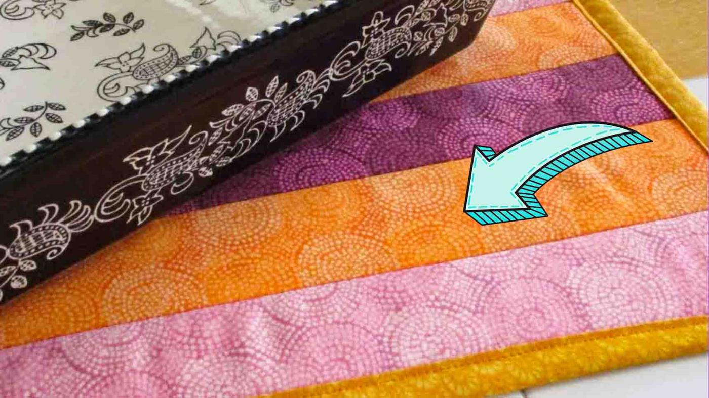 Quilt-As-You-Go Fabric Strip Large Hot Pad Tutorial
