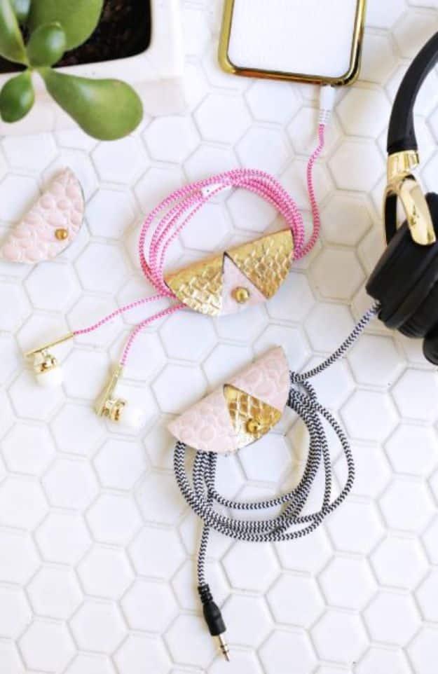 Easy Leather Cord Keeper, a mothers day gift idea worth bookmarking for later and an idea worth saving for later