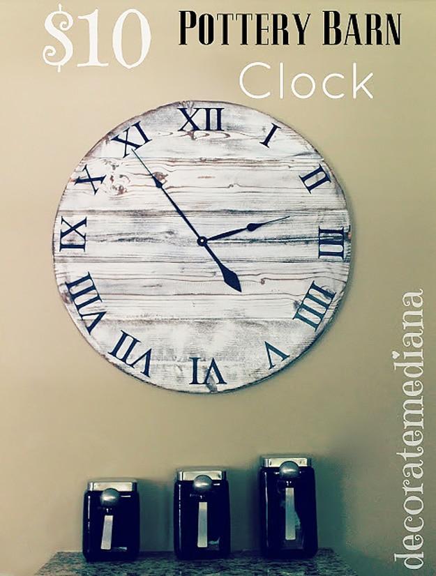 Pottery Barn Knock Off Clock, an idea worth saving to your favorites and a fun project the whole family can help with