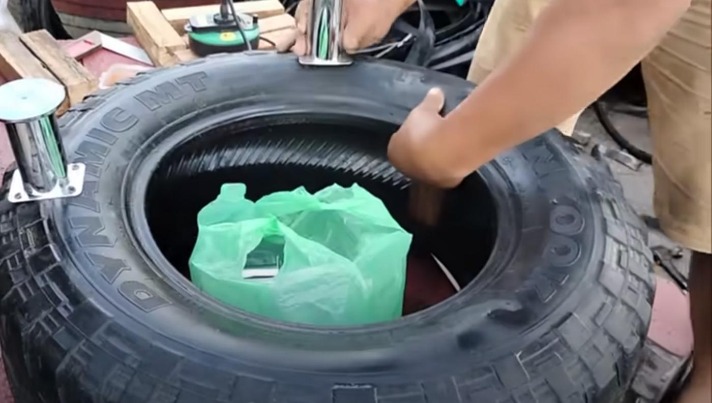 directions for making chairs out of tires