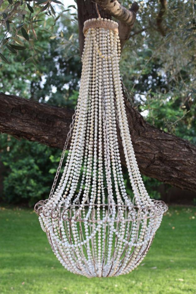 DIY French Beaded Chandelier, a handmade piece that adds character to any space and a favorite pick from this roundup