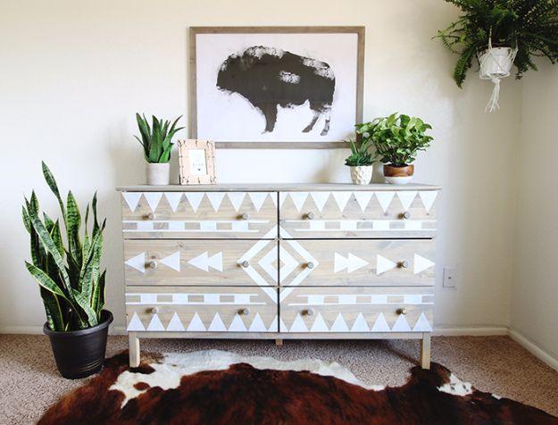 DIY Aztec Inspired Dresser, a dresser makeover idea worth trying this season and an affordable way to try something new