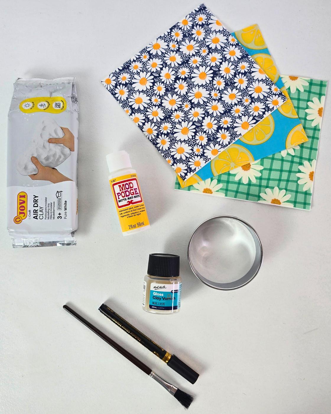 Homemade Air Dry Clay Jewelry Trinket — materials for air-dry clay jewelry trinket