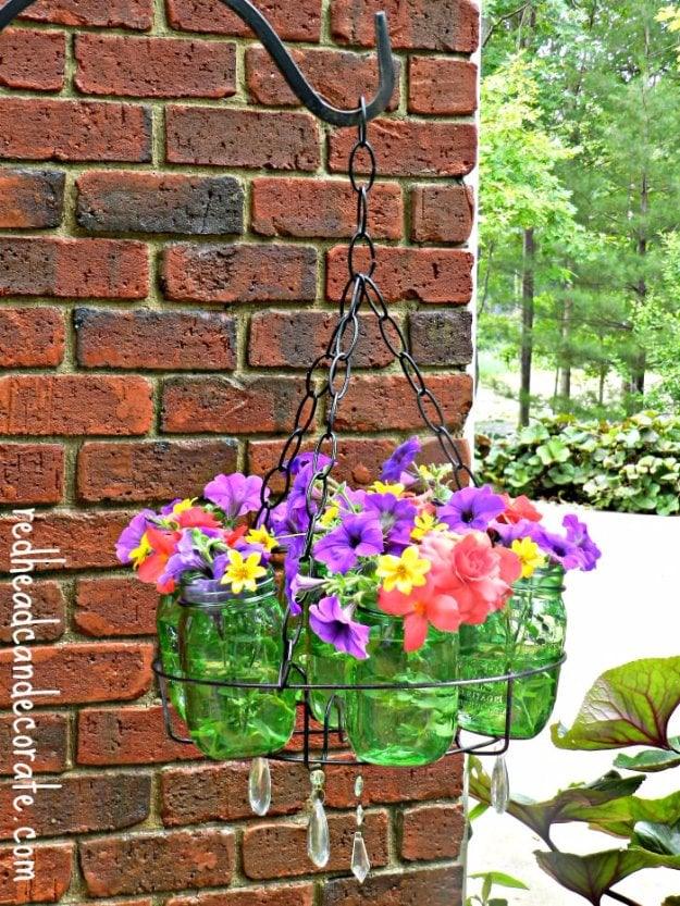 DIY Mason Jar Chandelier, a charming handmade gift for summer and a fun weekend craft with a jar and a few extras