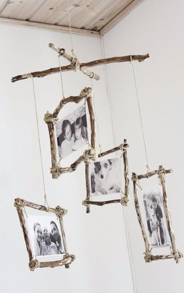 DIY Rustic Photo Mobile, gentle on the budget and the clock alike and something that photographs beautifully in natural light