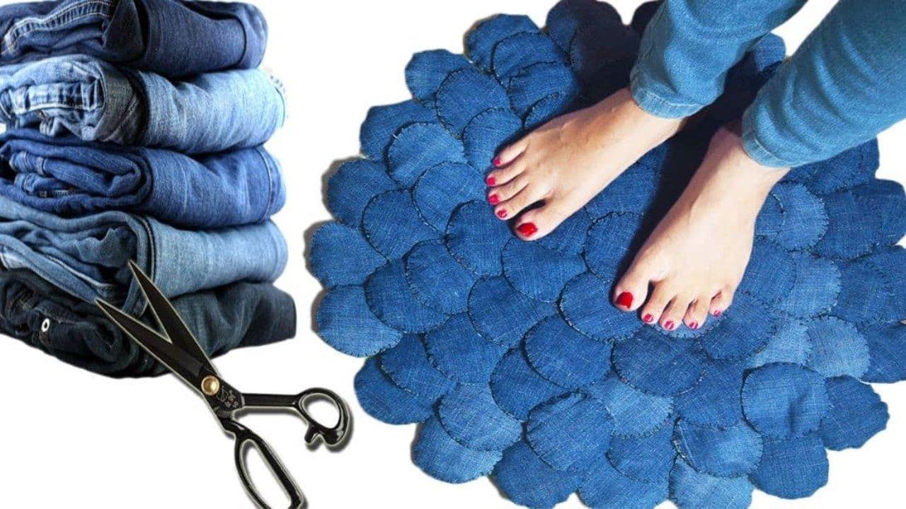 DIY Doormat Using Old Jeans