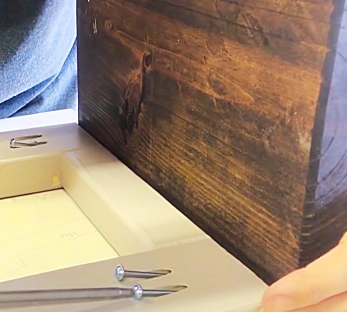 Put Screws In At An Angle On DIY Farmhouse End Tables