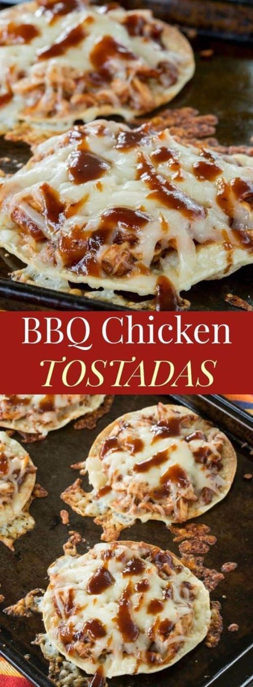 Best Barbecue Recipes - BBQ Chicken Tostadas - Easy BBQ Recipe Ideas for Lunch, Dinner and Quick Party Appetizers - Grilled and Smoked Foods, Chicken, Beef and Meat, Fish and Veget