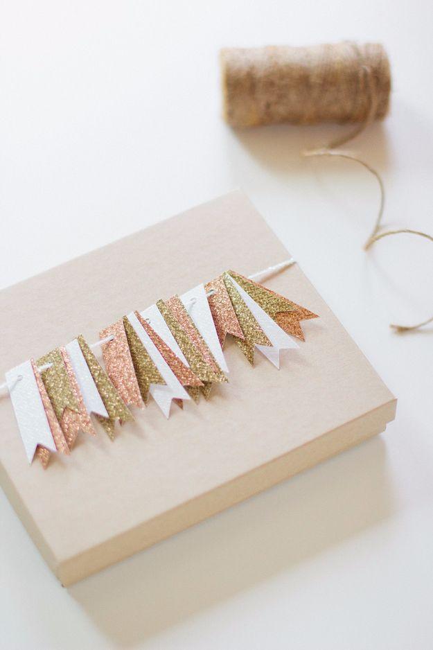 Mini Flags Gift Wrap, easy to make ahead and set aside until it is needed and a homemade touch that beats another gift card
