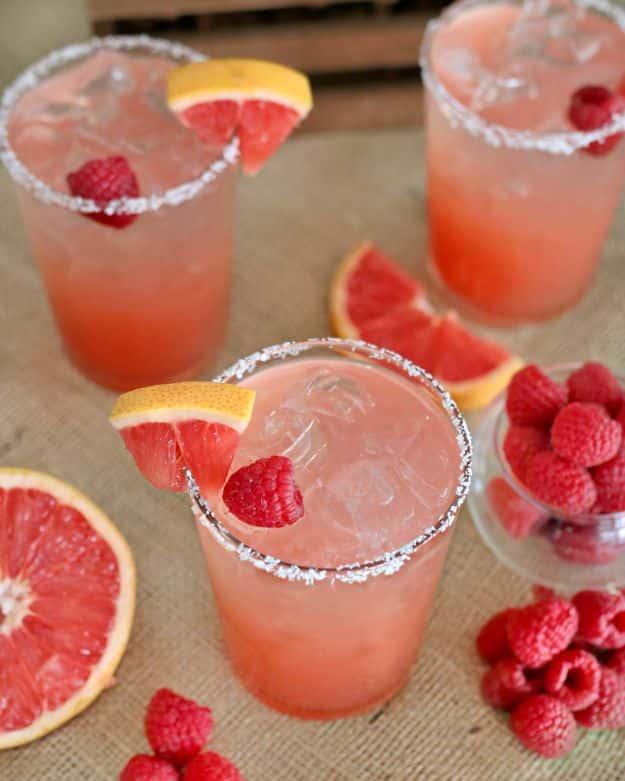 Margarita Recipes - Raspberry Grapefruit Margarita - Drink Recipes for a Party - Recipe Ideas for Blender Margaritas - Lime, Strawberry, Fruit | Easy Drinks With Tequila