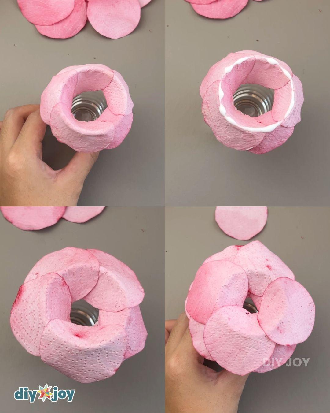 Aesthetic Paper Flower Bouquet Paper Towels — making the flower
