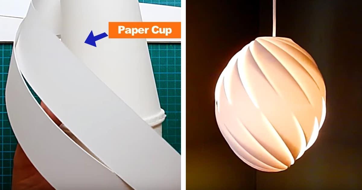 Make A Swirl Pendant Light With 2 Paper Cups