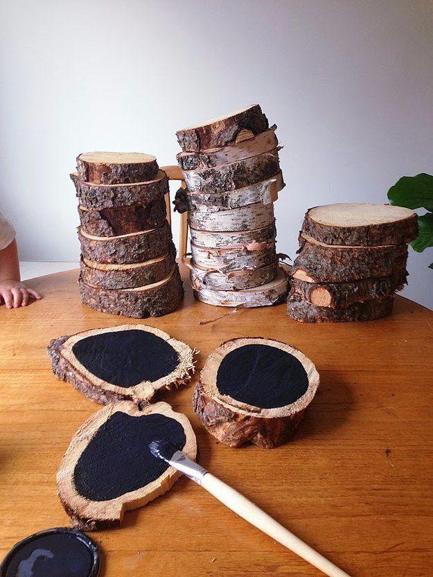 Chalkboard Log Slice Coasters, a popular choice on this list and one of the more popular picks from this roundup