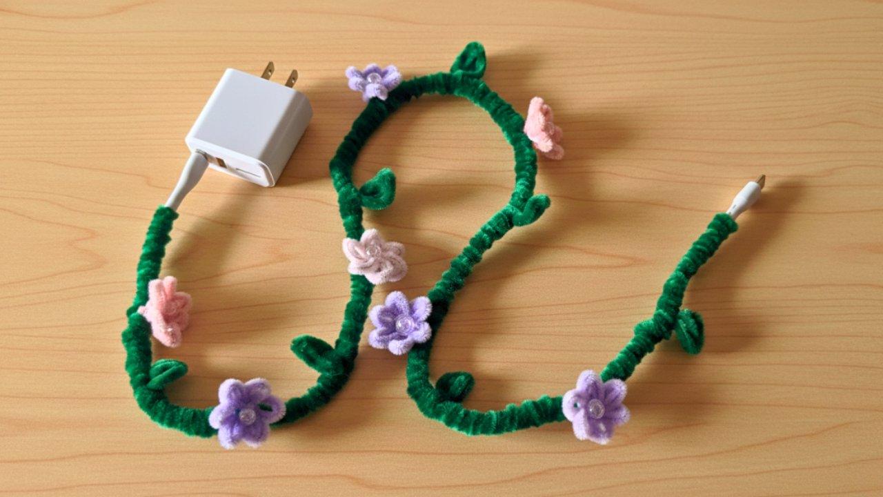 Pipe Cleaner Flower Vine Charger Cord