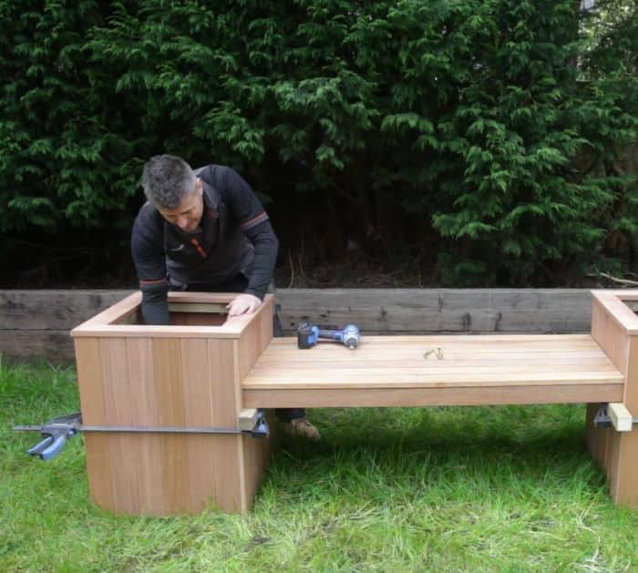 DIY Garden Bench With Planters Tutorial