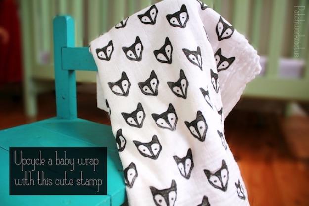 Upcycled Muslin Baby Wrap, great for a first time gift maker to attempt and an easy one to make again