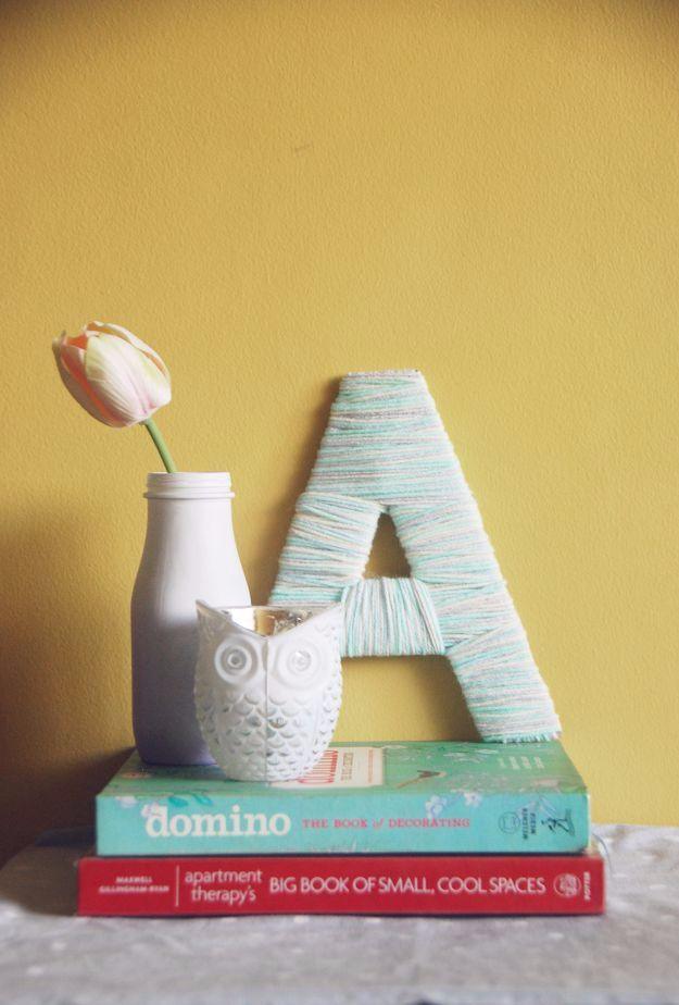 Yarn Wrapped Monogram, a cozy DIY yarn idea to try at home and a creative way to add texture with yarn