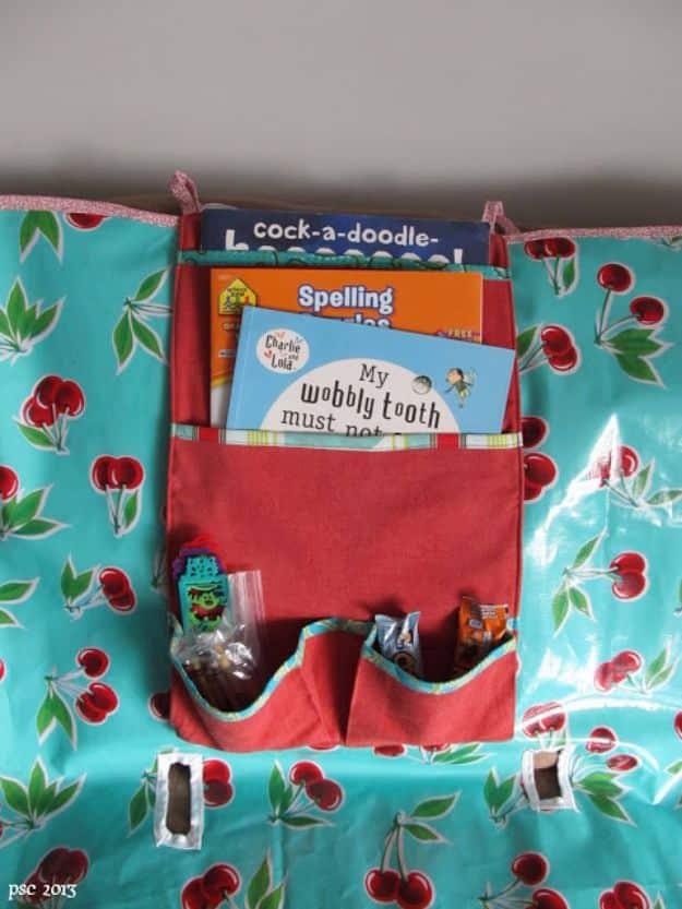 DIY Sewing Projects for the Home - Travel Organizer For the Car - Easy DIY Christmas Gifts and Ideas for Making Kitchen, Bedroom and Bathroom Decor - Free Step by Step Tutorial to