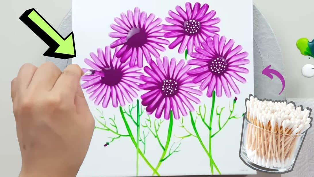 Beginner-Friendly Cosmos Flower Acrylic Painting Technique