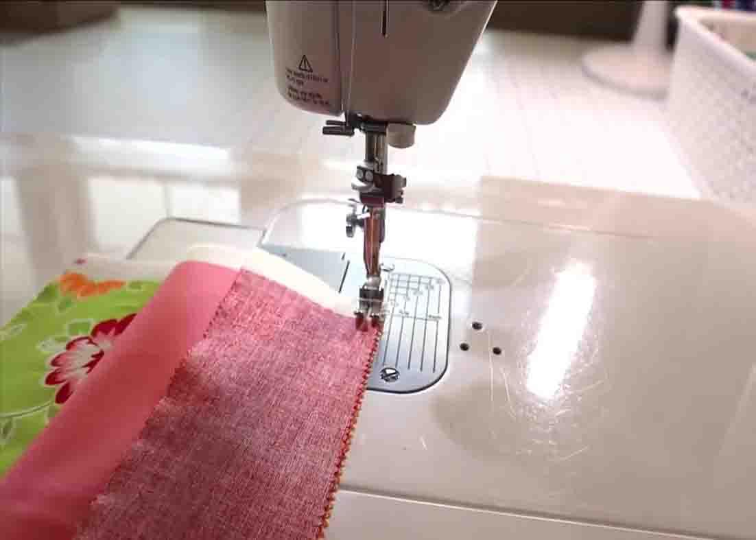 Sewing together the patterns from the jelly roll