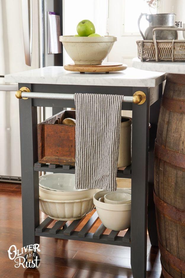 Create Extra Counter Space with a Rolling Island, a clever IKEA kitchen hack worth trying this weekend