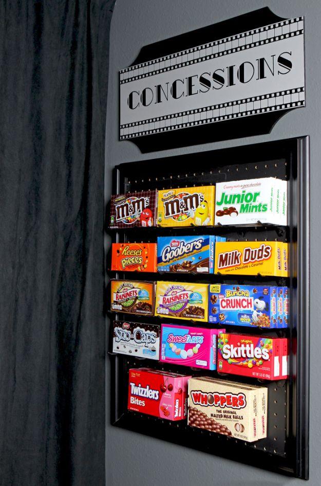 DIY Media Room Ideas - DIY Media Room Candy Display - Do It Yourslef TV Consoles, Wall Art, Sofas and Seating, Chairs, TV Stands, Remote Holders and Shelving Tutorials - Creative F
