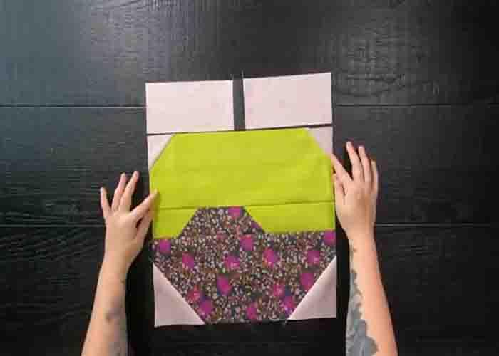 Assembling the poison apple quilt block
