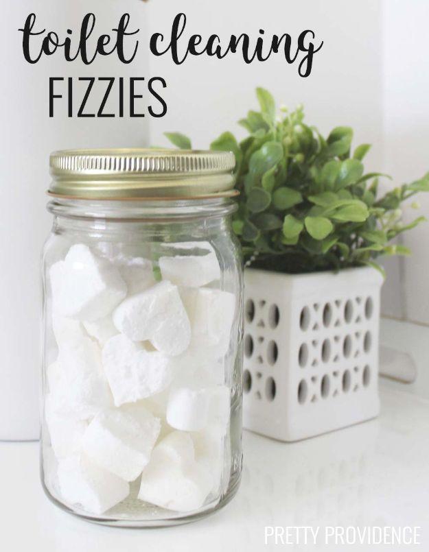 Toilet Cleaning Fizzies, no special equipment needed beyond a rag and a bowl and one less toxic bottle sitting on the shelf