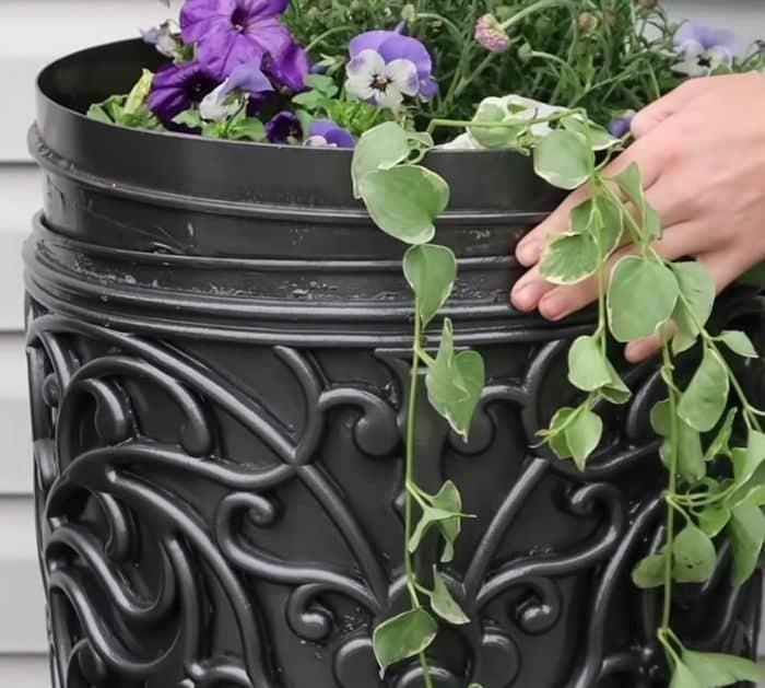 DIY Faux High-End Planter Trash Bin Tutorial