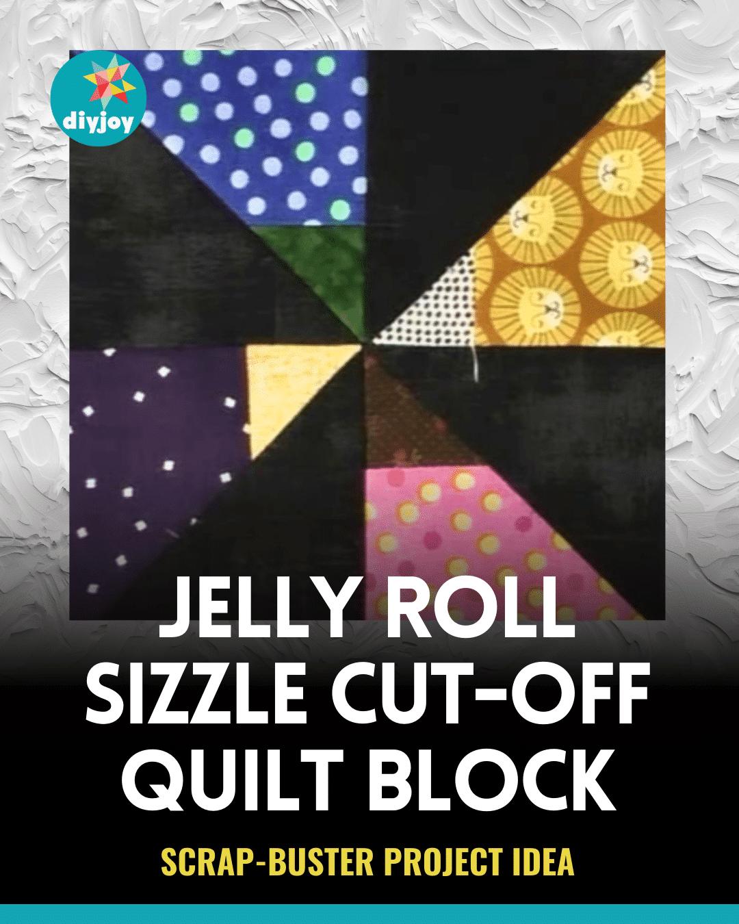 Easy Jelly Roll Sizzle Cut-Off Quilt Block Tutorial