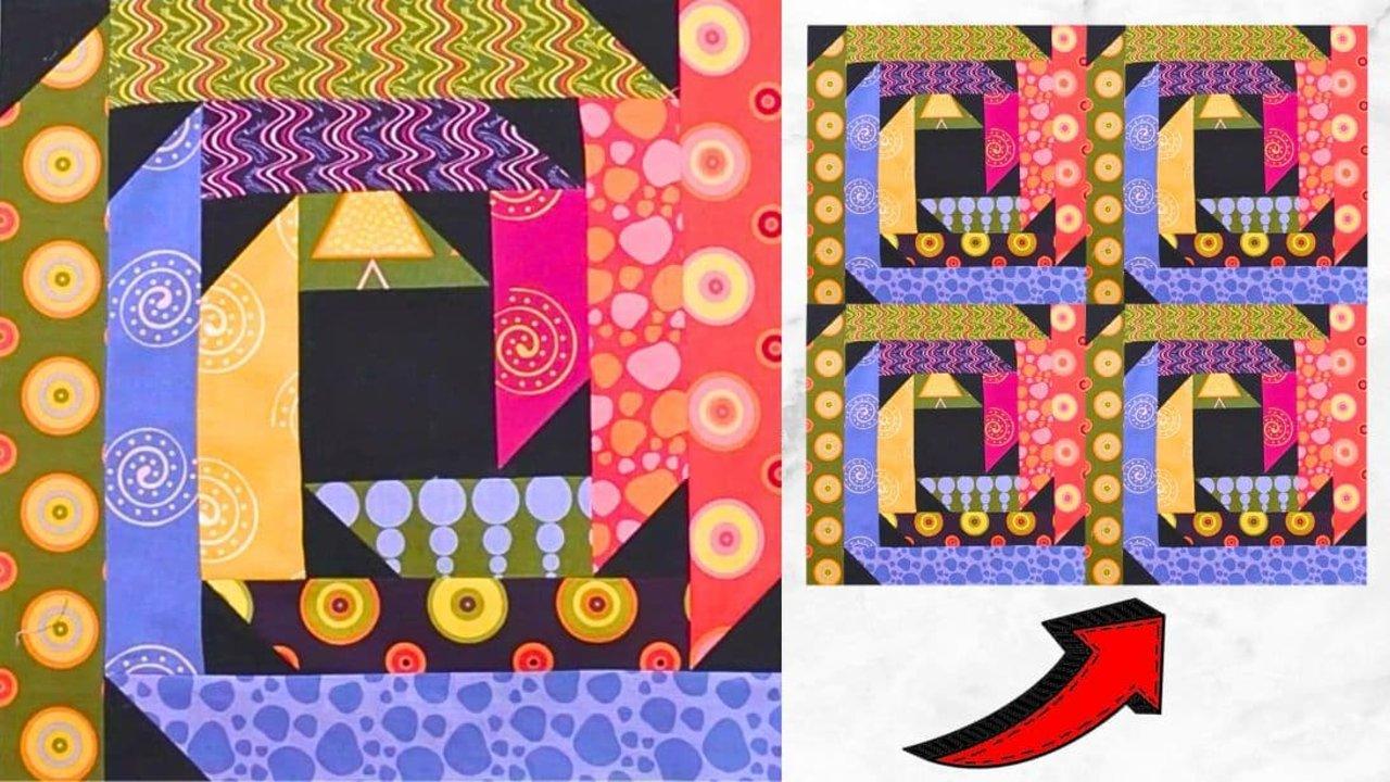 Easy Cabin Frenzy Quilt Block Tutorial