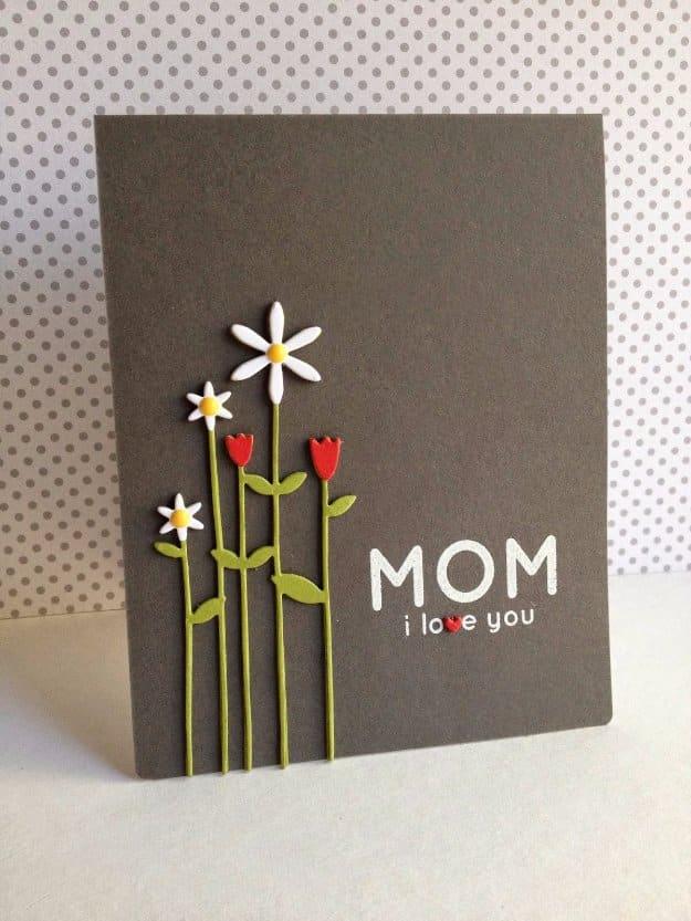 DIY Mothers Day Cards - Tall Flowers for Mom - Creative and Thoughtful Homemade Card Ideas for Mom - Step by Step Tutorials, Best Quotes, Handmade Projects