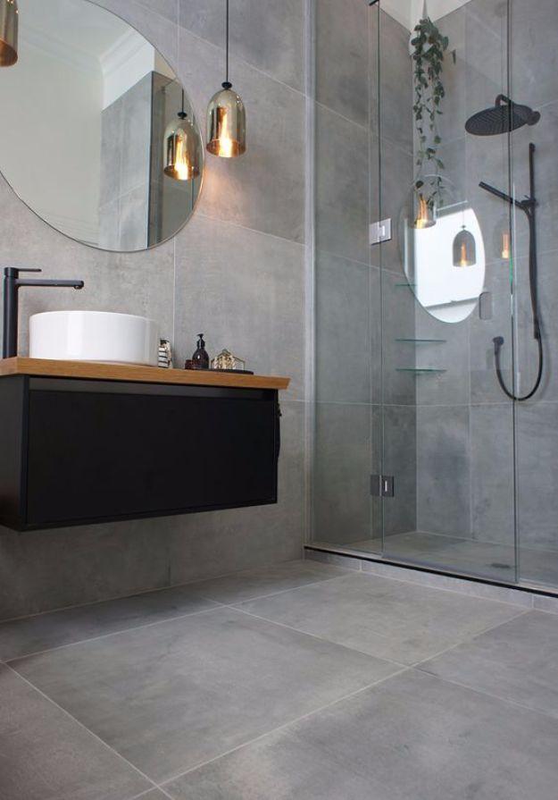 DIY Tile Ideas - Grey Tile Floors - Creative Crafts for Bathroom, Kitchen, Living Room, and Fireplace - Awesome Shower and Bathtub Ideas - Fun and Easy Home Decor Projects - How To