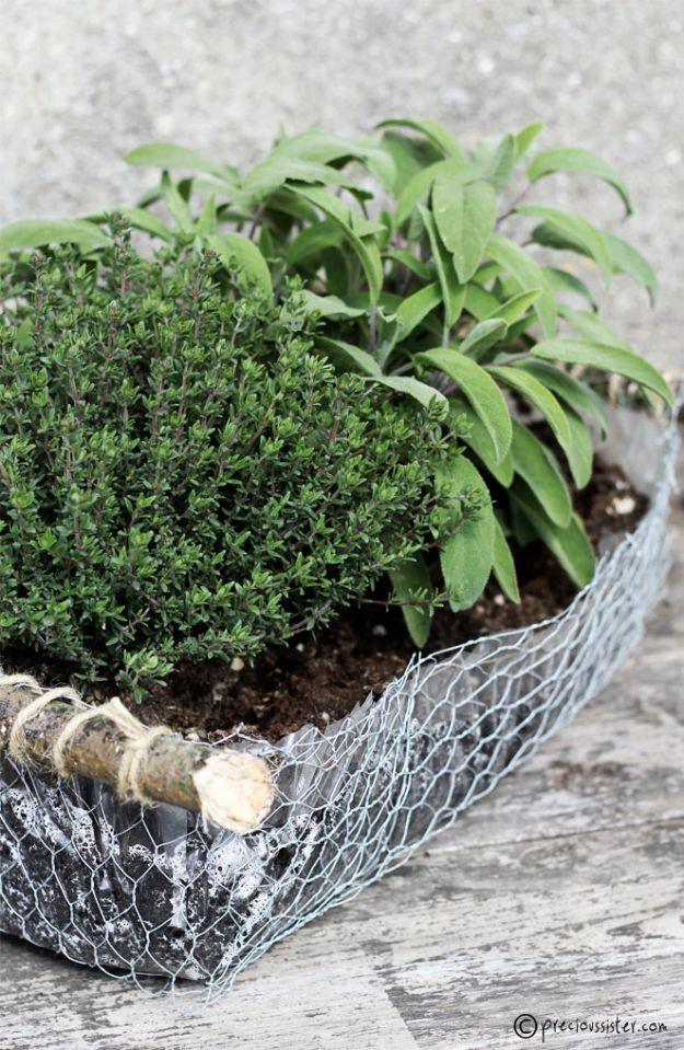 Chicken Wire Herb Basket, quick to finish in an afternoon and proof a small idea can make a big difference