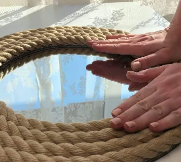 DIY Nautical Rope Mirror Project
