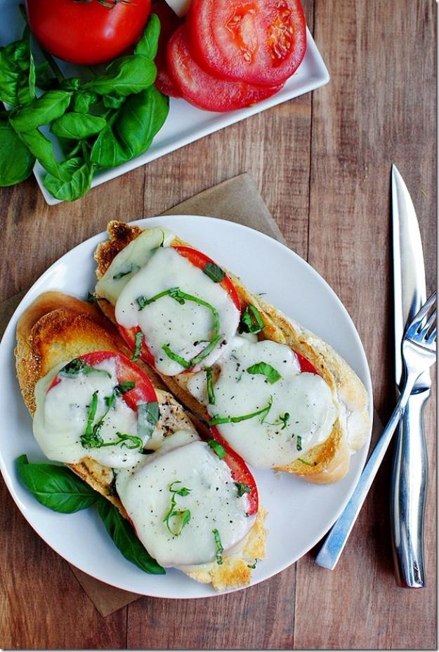 Healthy Lunch Ideas for Work - Chicken Caprese Sandwich - Quick and Easy Recipes You Can Pack for Lunches at the Office - Lowfat and Simple Ideas for Eating on the Job - Microwave,