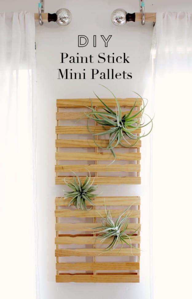 DIY Paint Stick Mini Pallets, easy to pull off with basic supplies and a small upgrade with a real visual payoff
