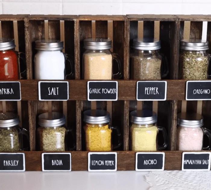 10 Dollar Tree Kitchen Organization DIYs Spice Rack