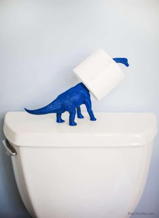 Dinosaur Toilet Paper Holder, a fast weekend build even for a novice and a look that beats anything from a store