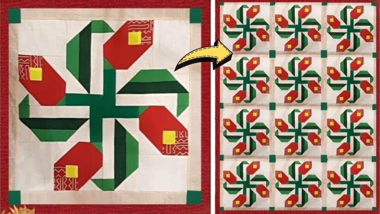 Learn How To Make This Blooming Flower Quilt Block