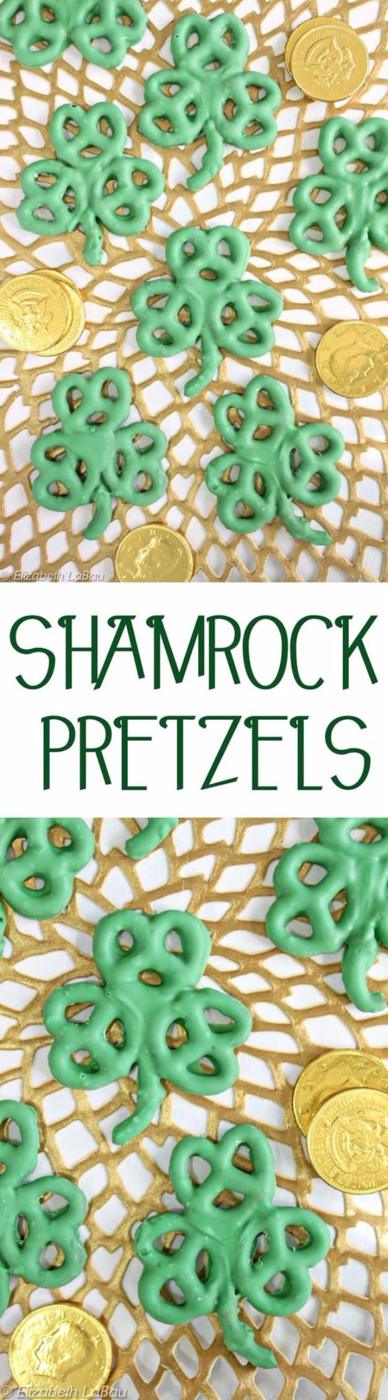 DIY St Patricks Day Ideas - 2 Ingredient Shamrock Pretzels - Food and Best Recipes, Decorations and Home Decor, Party Ideas - Cupcakes, Drinks, Festive St Patrick Day Parties With