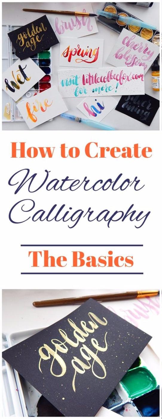 Brush Lettering Tutorials - Watercolor Calligraphy - Simple and Fun Calligraphy Tutorial Videos - How To Paint the Alphabet in Calligraphy Handwriting with Pens, Watercolors, Adobe