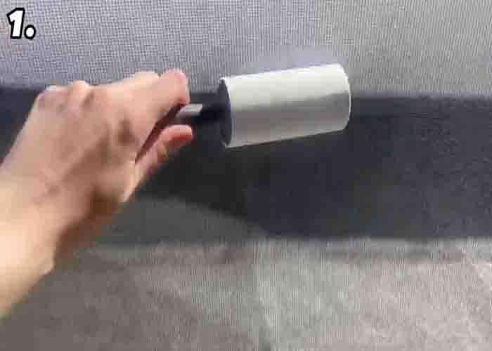 Cleaning window screens using a lint roller