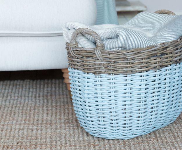 Upcycled Baskets, a thrift store makeover, no special tools required to start and an idea worth saving for later