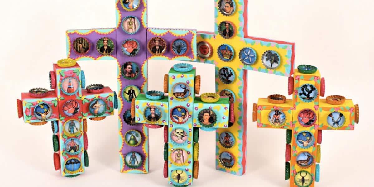 He Makes These Magnificent Art Deco Bottle Cap Crosses That Will Make Your Decor Pop!