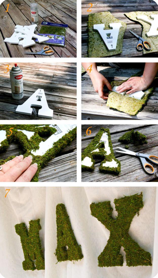 Moss Letters, a sweet boy nursery decor idea and a handmade keepsake for a baby boy's room and it looks great in person