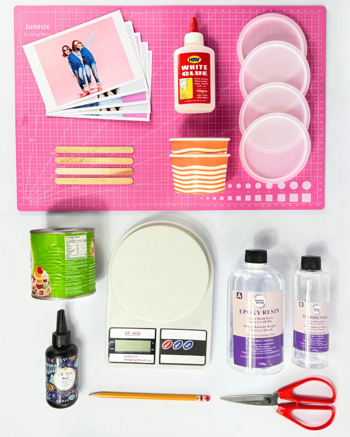 Homemade Photo Resin Coaster — materials for photo resin coaster
